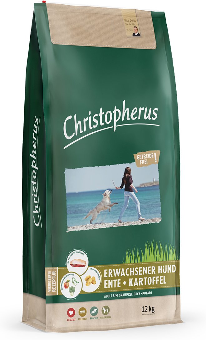 Christopherus Getreidefrei mit Ente + Kartoffel, erwachsener Hund 2x12kg