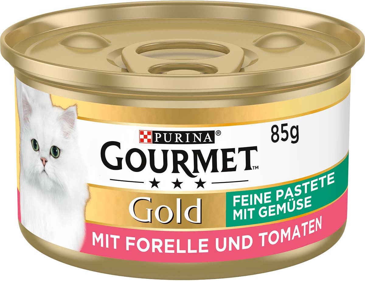 GOURMET Gold Feine Pastete mit Gemüse, Forelle und Tomaten 12x85g