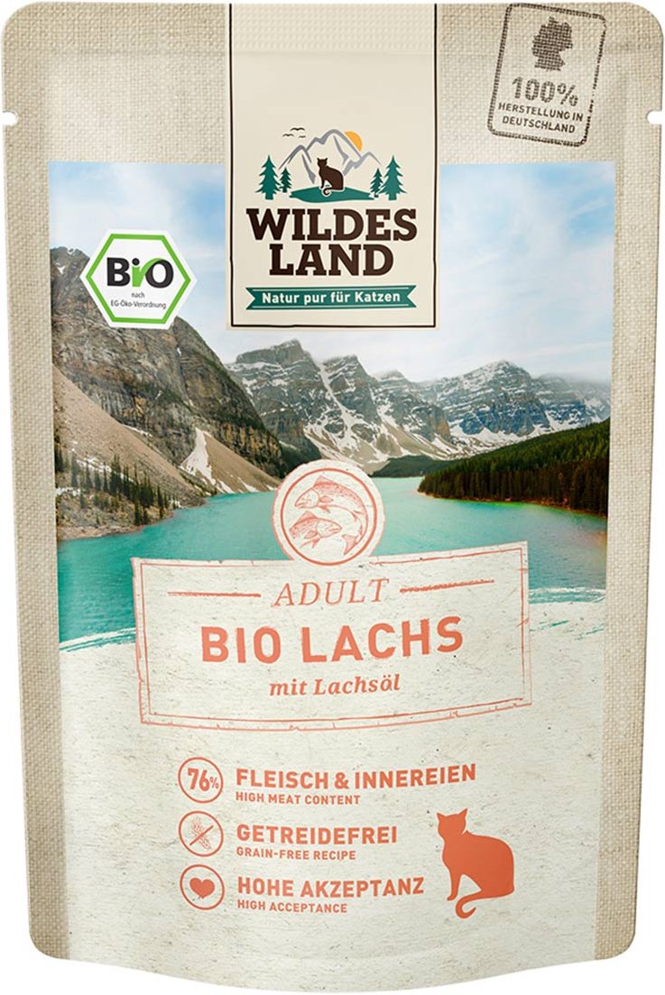 Wildes Land Bio Lachs PUR mit Lachsöl 12x85 g