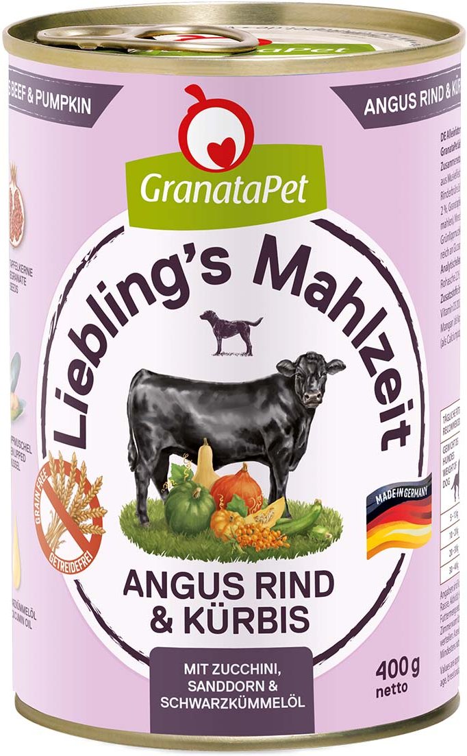 GranataPet Liebling's Mahlzeit Angus Rind und Kürbis 6x400g