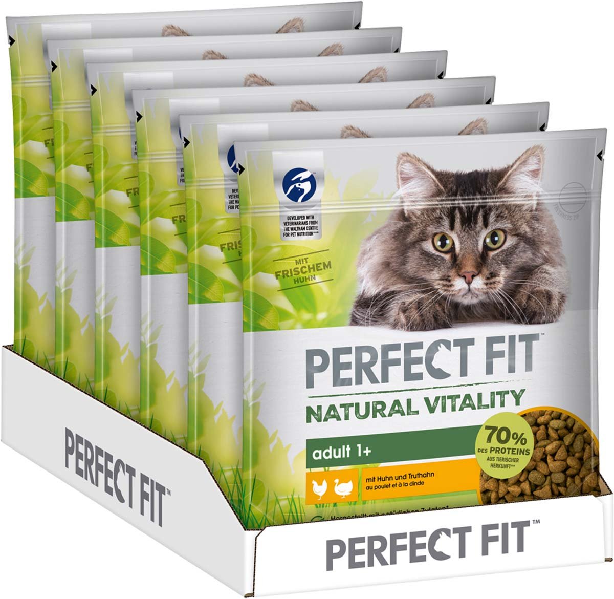 PERFECT FIT™ Katze Natural Vitality Adult 1+ mit Huhn und Truthahn 6x650g