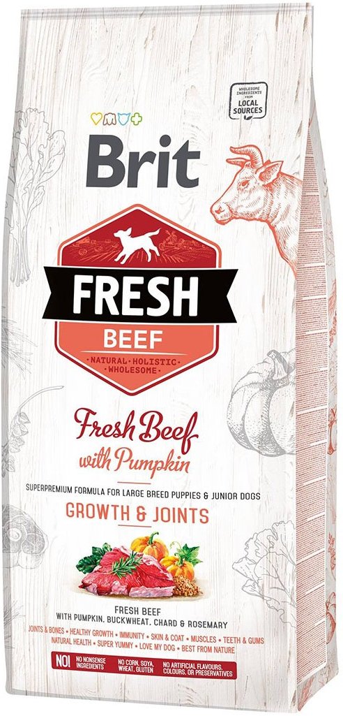 Brit Fresh Dog - Puppy & Junior Large Breed - Beef - Growth & Joints 12kg