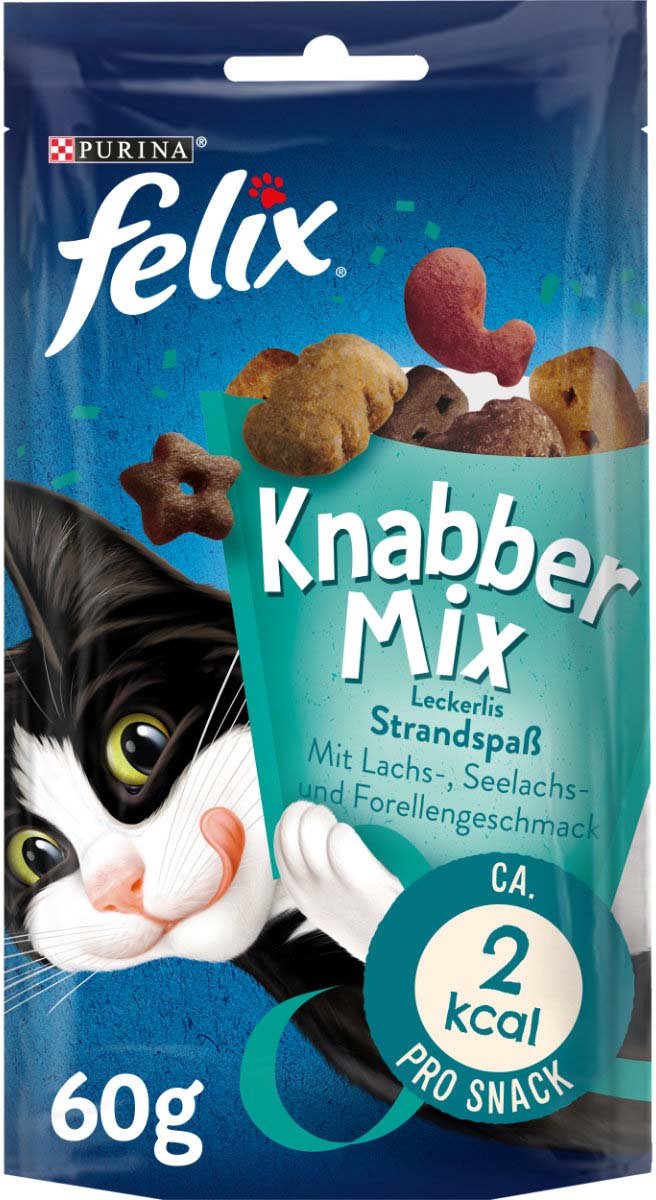 FELIX KnabberMix Strandspaß Katzensnack bunter Mix 8x60g