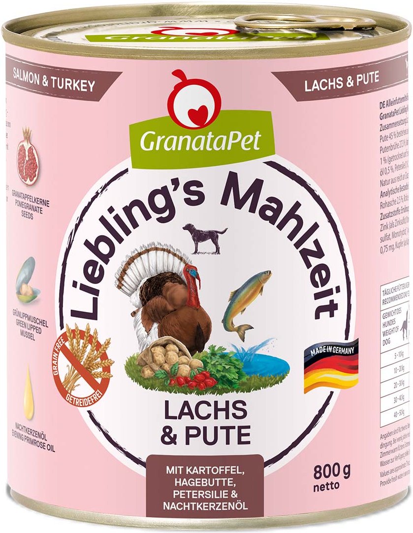 GranataPet Liebling's Mahlzeit Lachs und Pute 6x800g