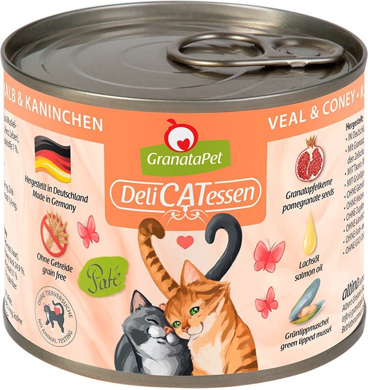 GranataPet Katze - Delicatessen Dose Kalb & Kaninchen 6x200g