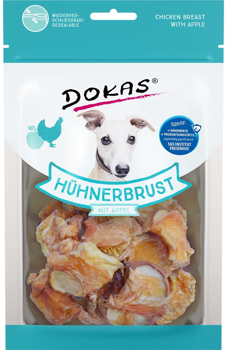Dokas Hundesnack Hühnerbrust mit Apfel 4x70g