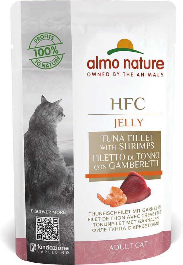 Almo Nature HFC in Jelly Thunfischfilet mit Garnelen 24x55g