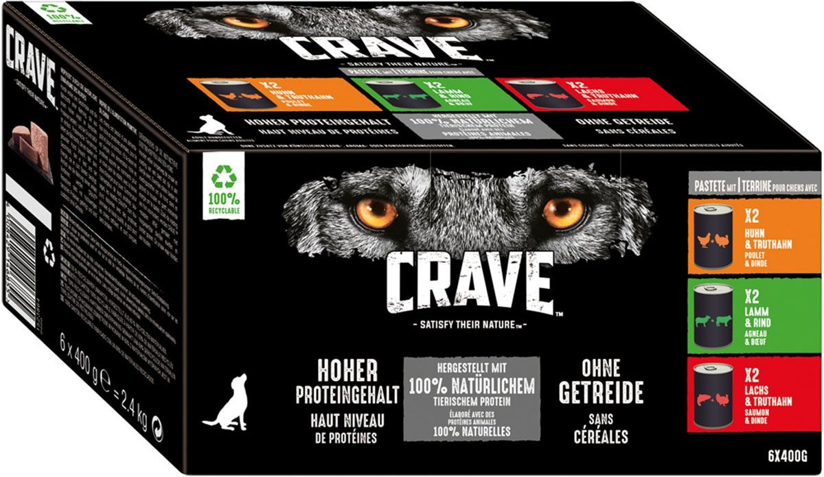 CRAVE Adult Pastete Multipack 6x400g