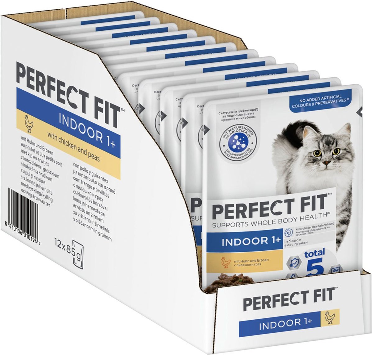 Perfect Fit Katzenfutter Indoor mit Huhn & Erbsen 12x85g