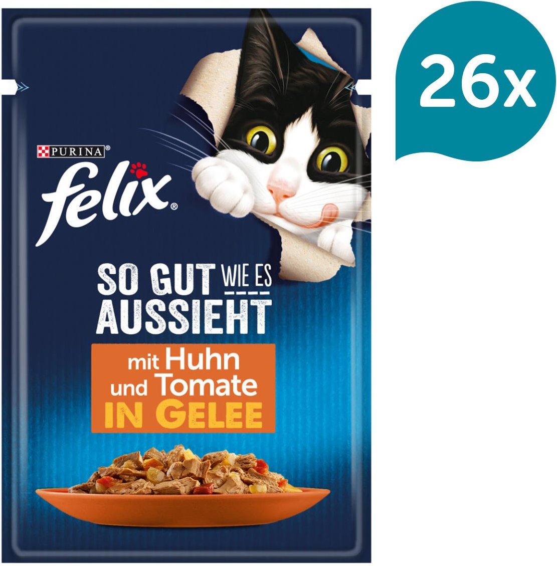 Thumbnail - FELIX So gut wie es aussieht in Gelee mit Huhn und Tomate 26x85g