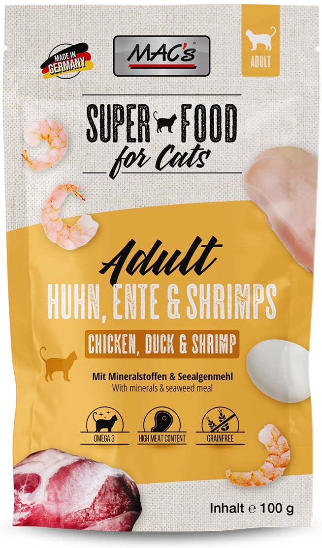 MAC's Cat Pouchpack Huhn, Ente & Shrimps 12x100g