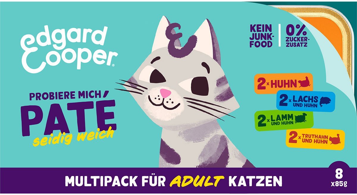 Edgard & Cooper Katze Multipack Paté Adult 8x85g