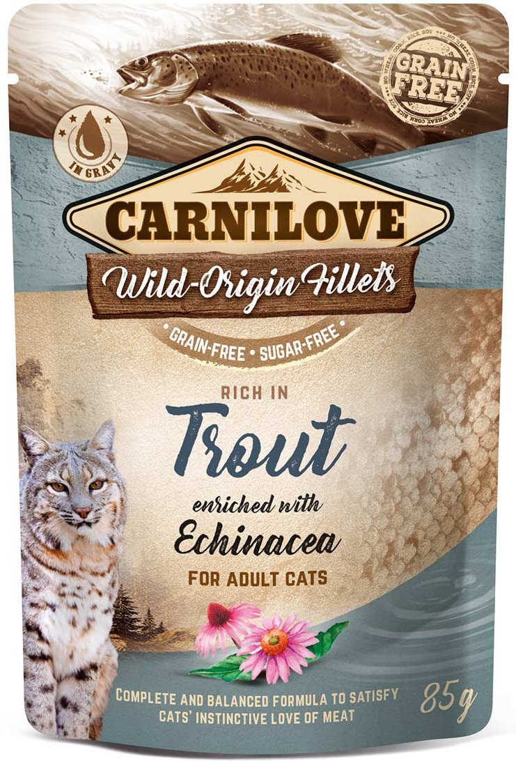 Carnilove Cat Pouch Ragout - Trout enriched with Echinacea 24x85g