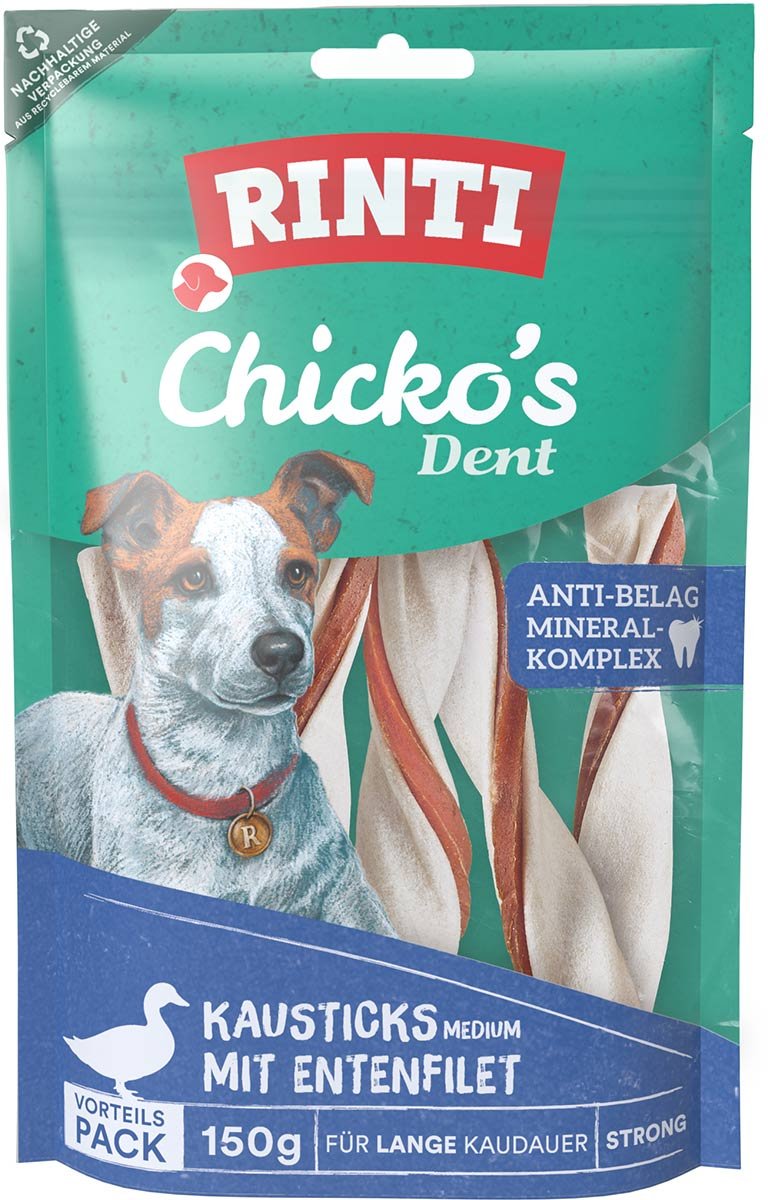RINTI Chicko's Dent Kausticks mit Ente MEDIUM 150 g