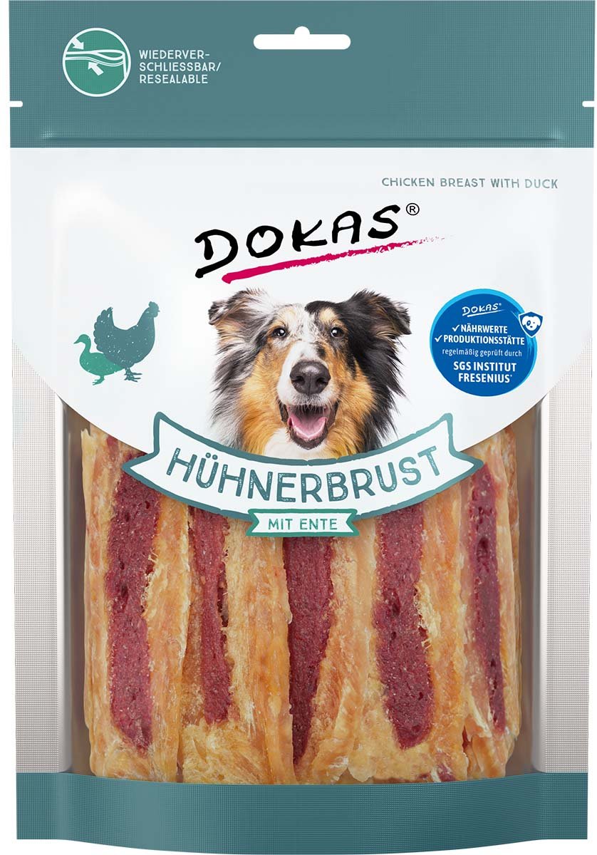 Dokas Hundesnack Hühnerbrust mit Ente 2x220g