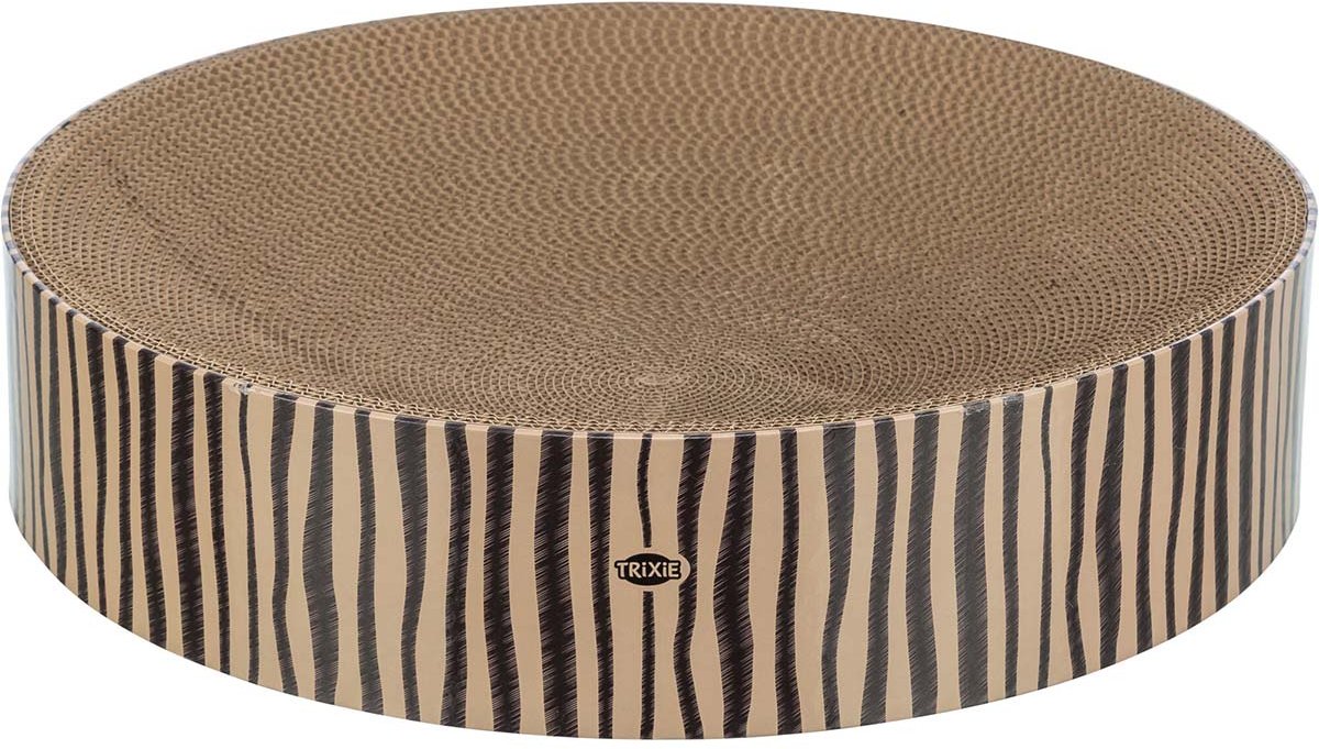 TRIXIE Kratzpappe rund mit Katzenminze, ø 45 × 10 cm Zebra