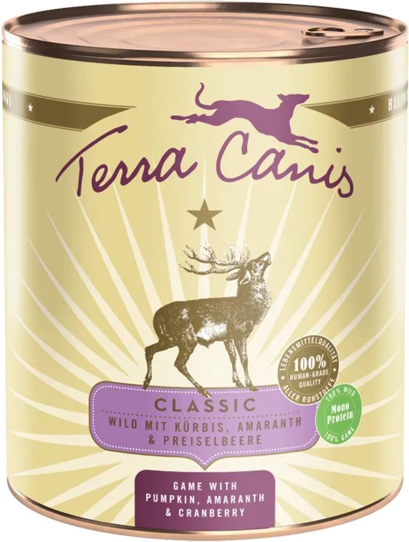 Terra Canis CLASSIC – Wild mit Kürbis, Amaranth und Preiselbeere 6x800g