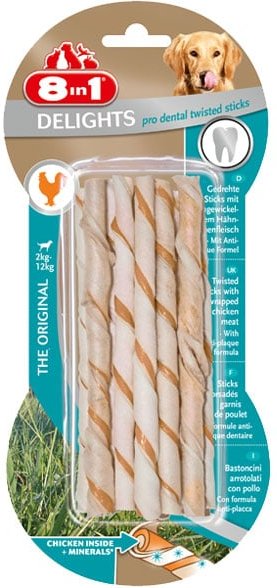8in1 Hundesnack Delights pro dental Twisted Sticks 10 Stück