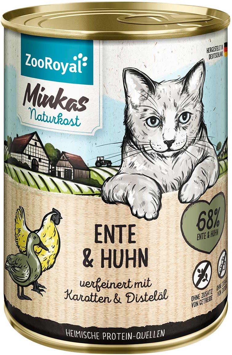 ZooRoyal Minkas Naturkost Ente und Huhn mit Karotten 400g