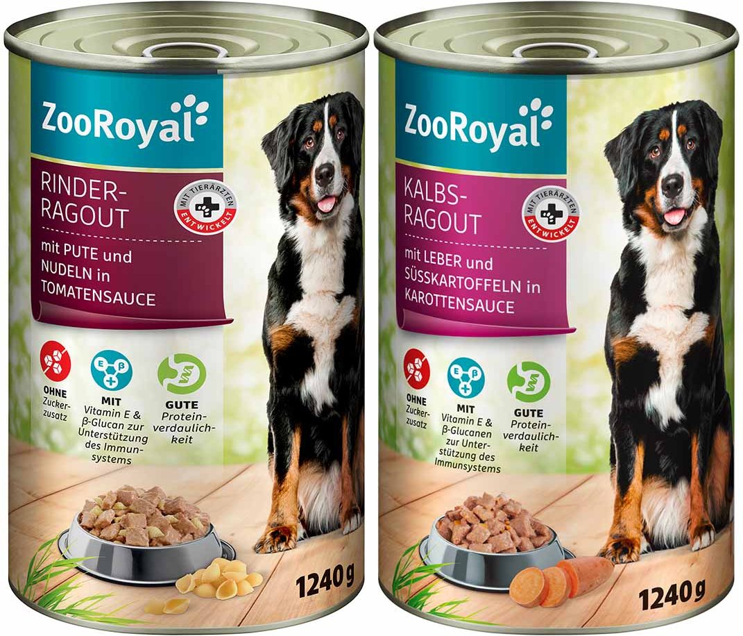 ZooRoyal Ragout Mixpaket Rind & Kalb 6x1240g