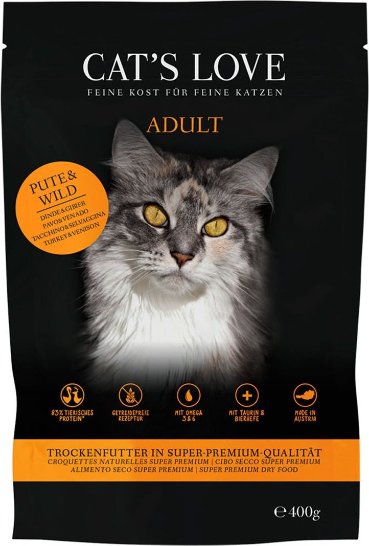CAT'S LOVE Trocken Adult Pute & Wild 400g