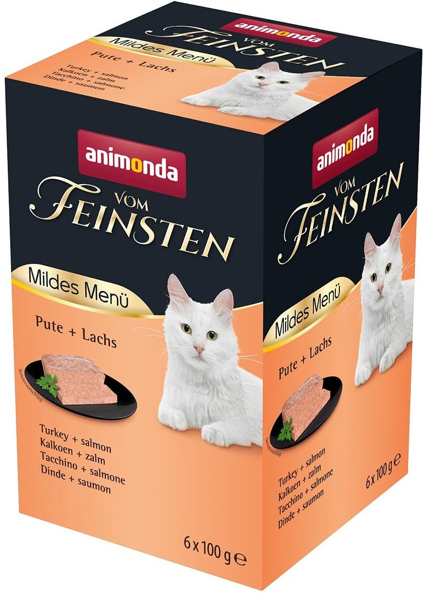 animonda vom Feinsten Adult Mildes Menü Pute + Lachs 6x100g