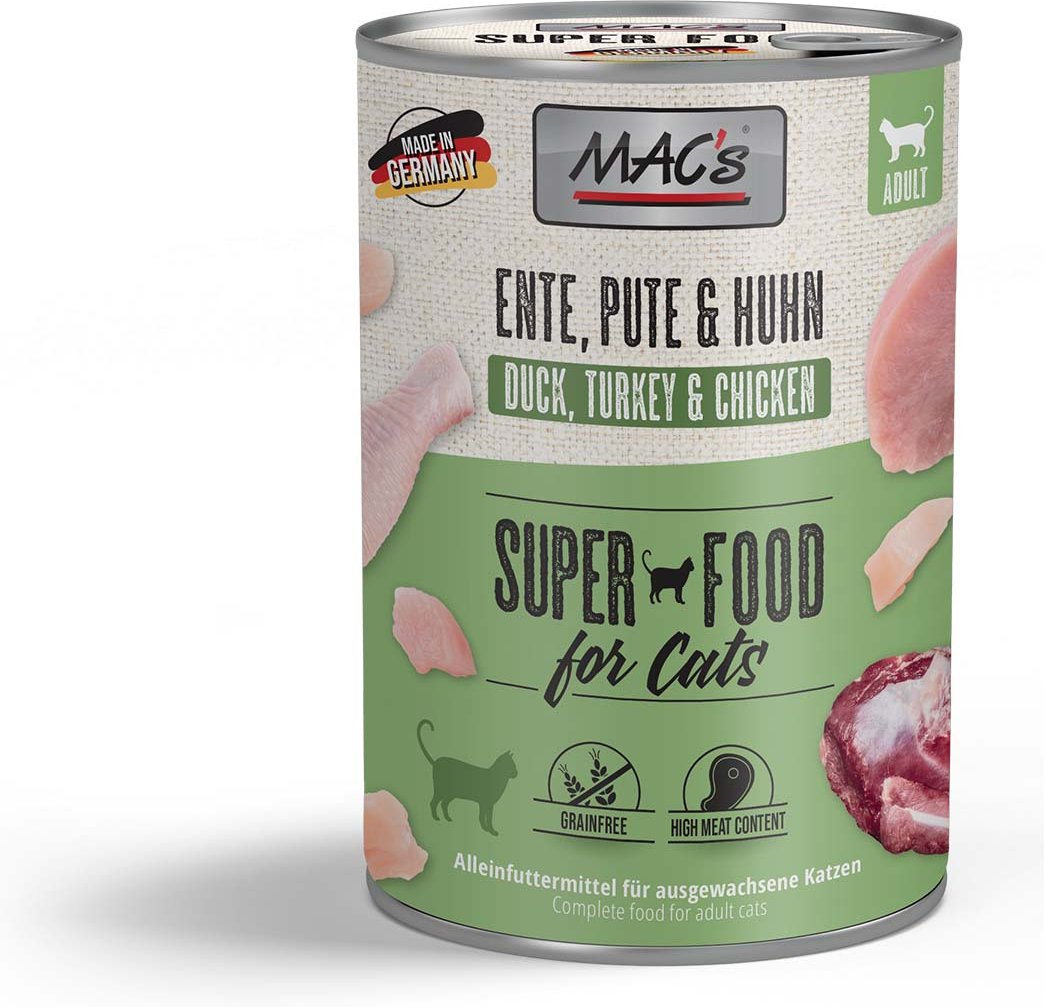 MAC's Cat Fleischmenü Ente, Pute und Huhn 12x400g