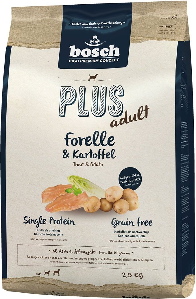 Bosch PLUS Hunde-Trockenfutter Forelle & Kartoffel 2,5kg