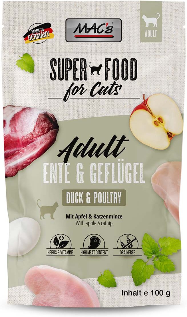 MAC's Cat Pouchpack Ente, Geflügel und Apfel 12x100g