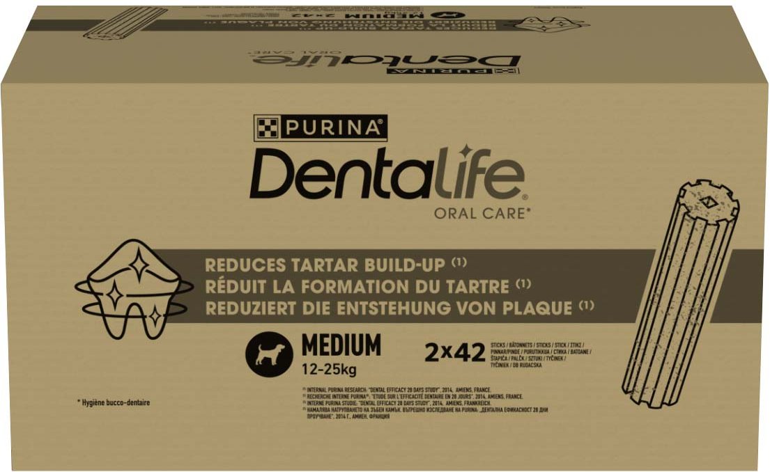 PURINA DENTALIFE Tägliche Zahnpflege-Snacks für mittelgroße Hunde 4x42 Sticks