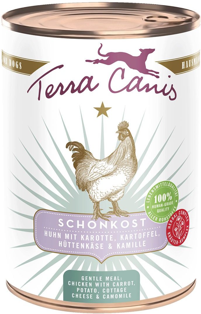 Terra Canis Schonkost Huhn, Karotte, Kartoffel, Hüttenkäse & Kamille 6x400g