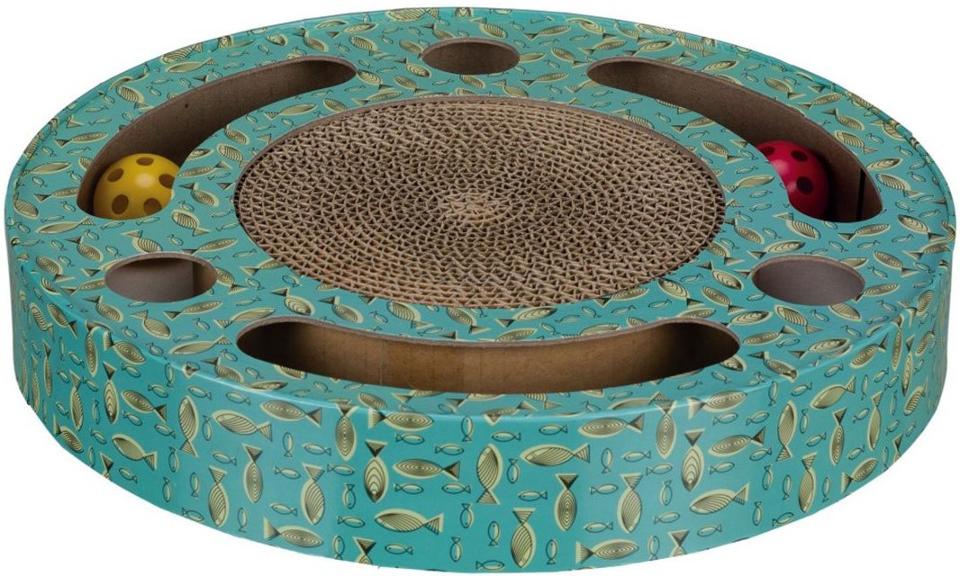 Trixie Kratztrommel mit Spielzeug Ø 33cm, blau