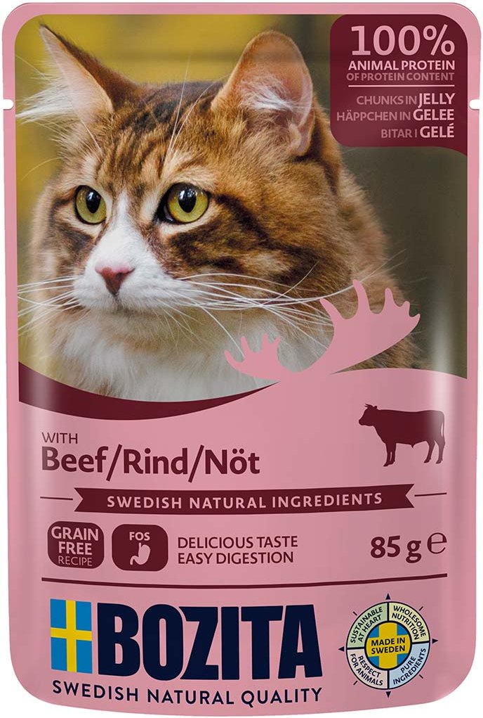 Bozita Pouch Häppchen in Gelee mit Rind 12x85g