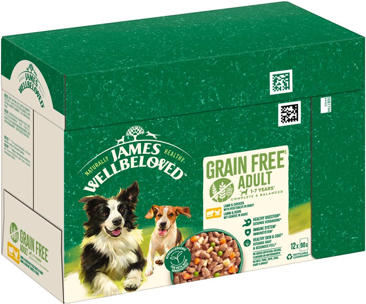 Thumbnail - JAMES WELLBELOVED Lamm & Huhn in Sauce 12x90 g