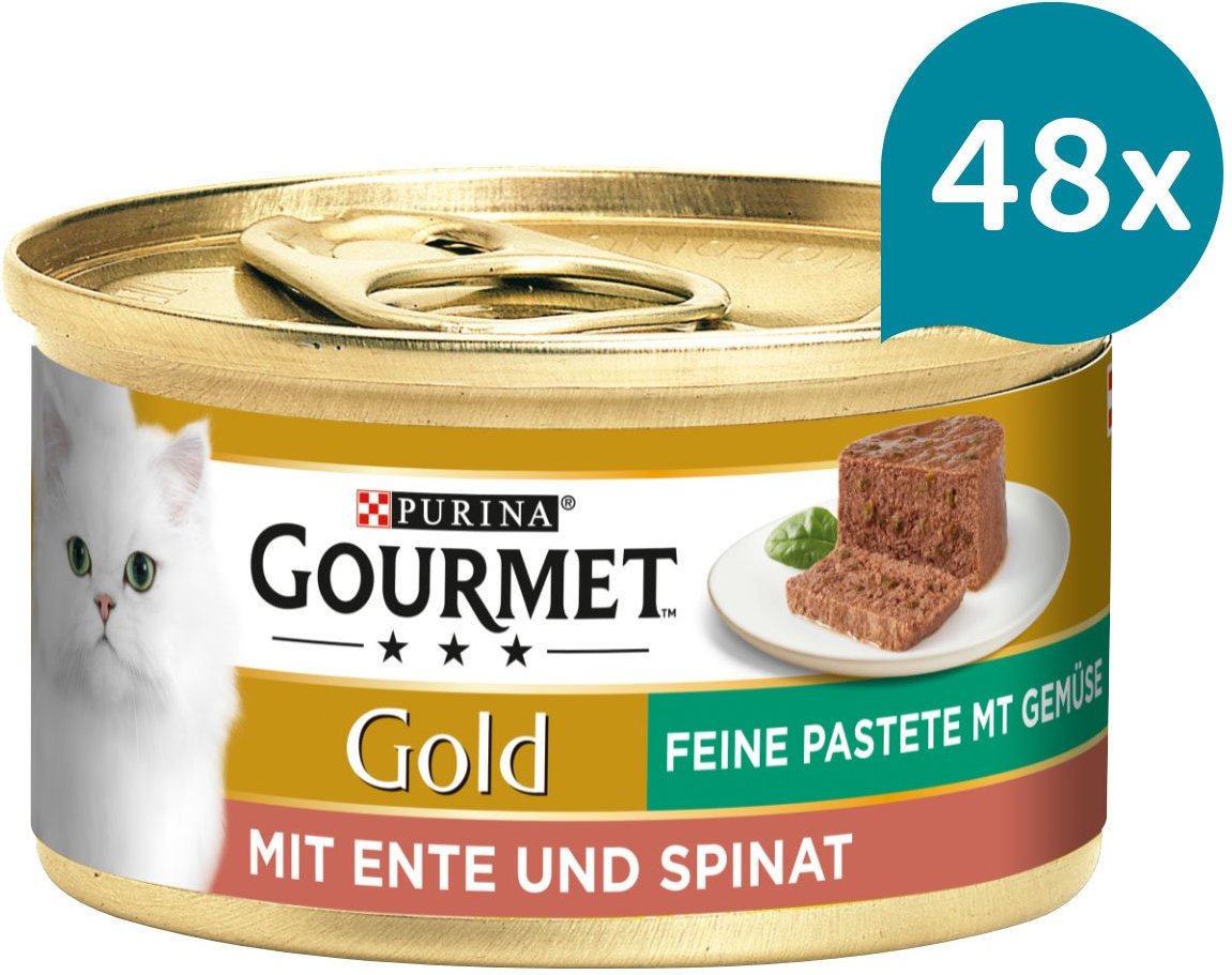 GOURMET Gold Feine Pastete mit Gemüse, Ente und Spinat 48x85g
