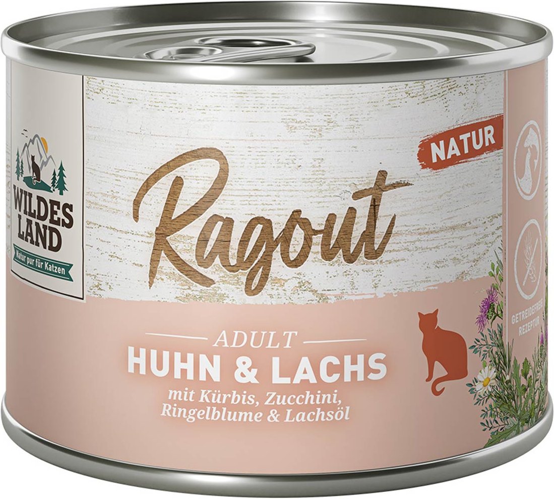 Wildes Land Ragout Huhn und Lachs mit Kürbis 6x180 g