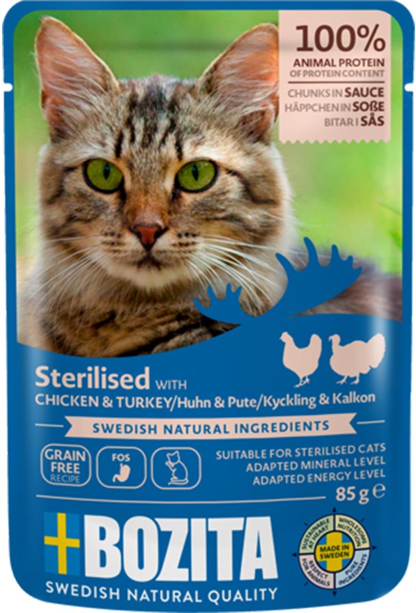 Bozita Häppchen in Sauce Sterilised Huhn und Pute 12x85 g