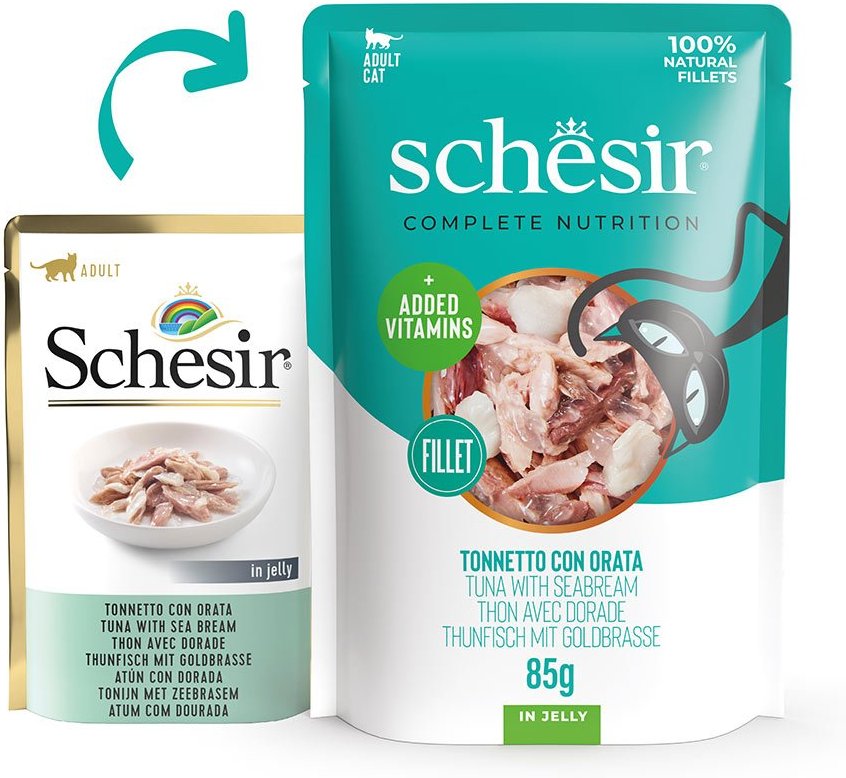 Schesir Cat Complete Thunfisch mit Goldbrasse in Jelly 12x85 g