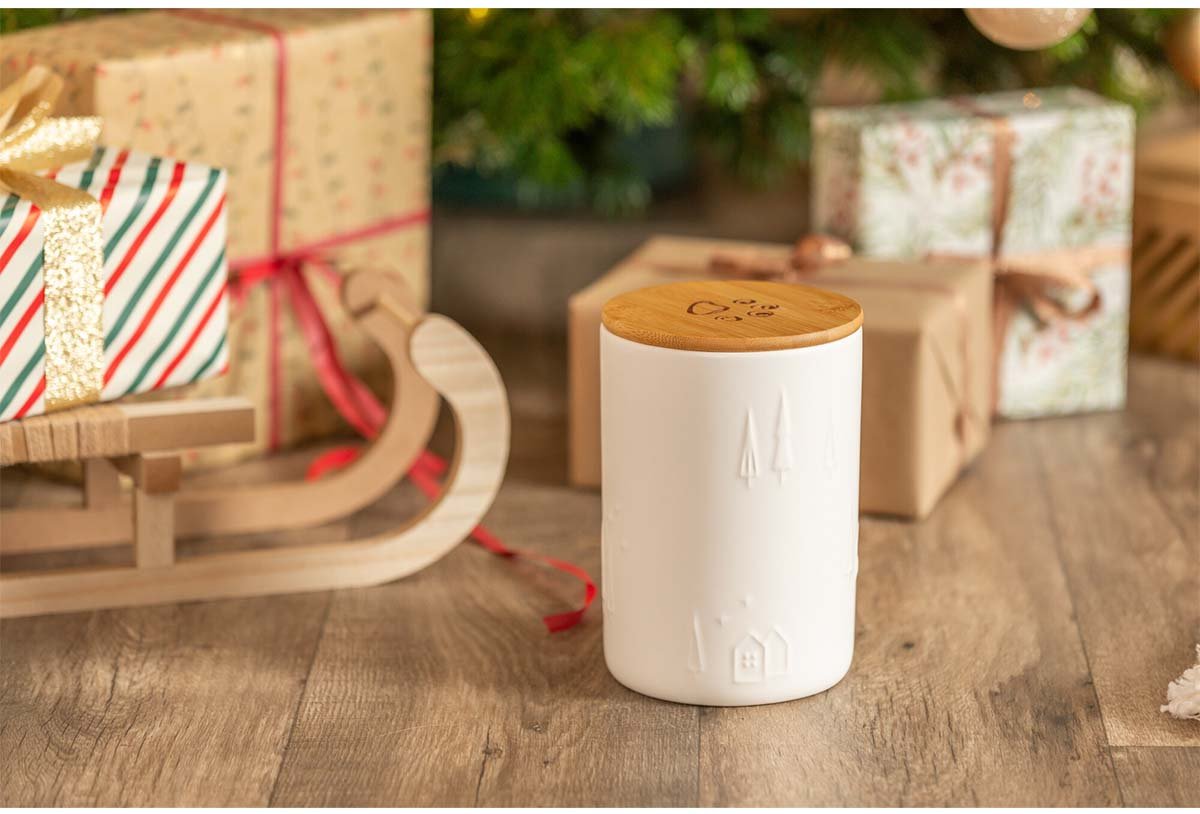 TRIXIE Xmas Snackdose, Keramik, ø 13 × 19cm, weiß