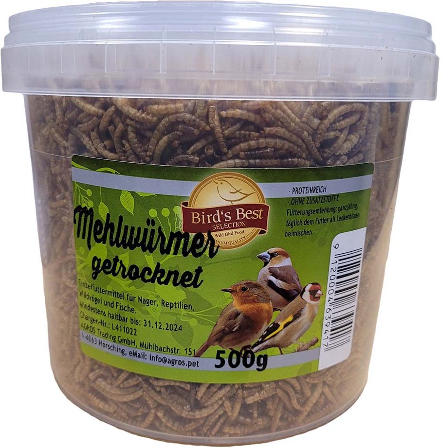 Birds Best Mehlwürmer getrocknet im Eimer 500g