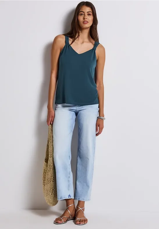 Silk-Look Top mit Knoten