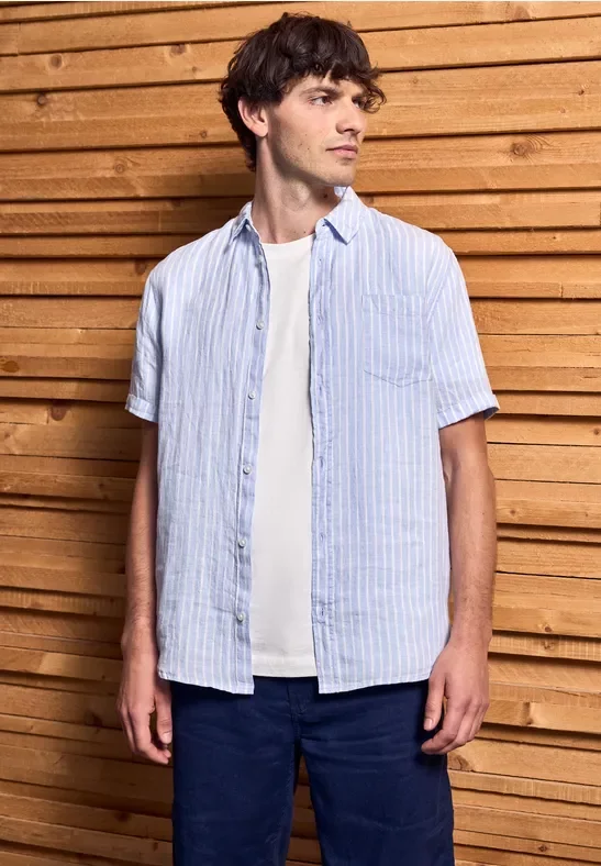 Gestreiftes Leinenhemd