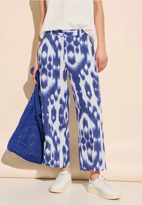 7/8 Print Leinenhose