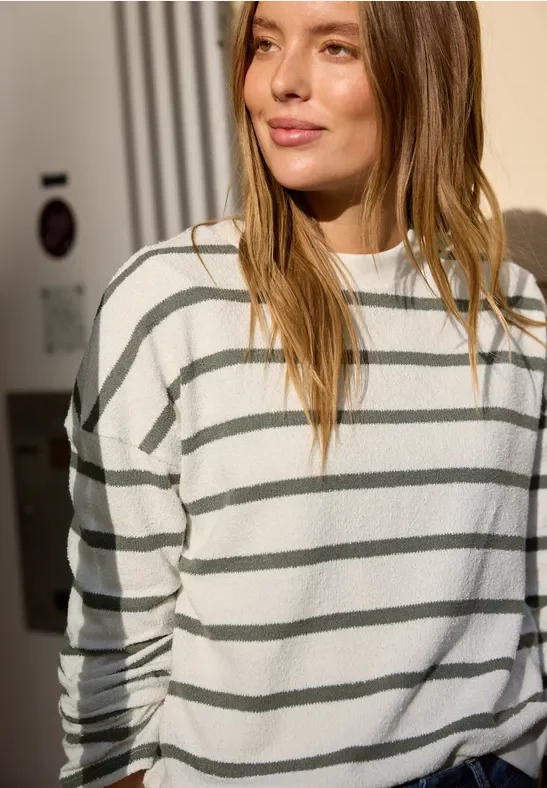 Langarm Shirt mit Rundhals im Loose Fit