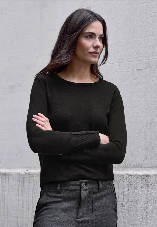 Street One Strickpullover mit Knöpfen