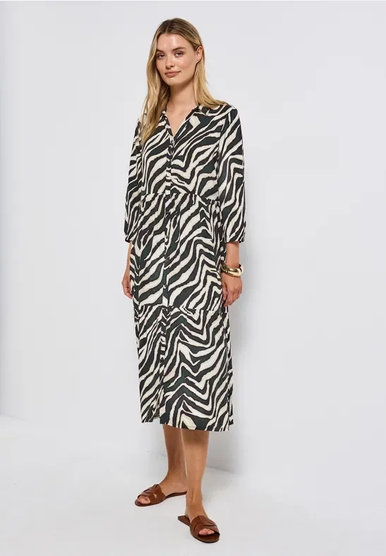 Gemustertes Volant-Kleid