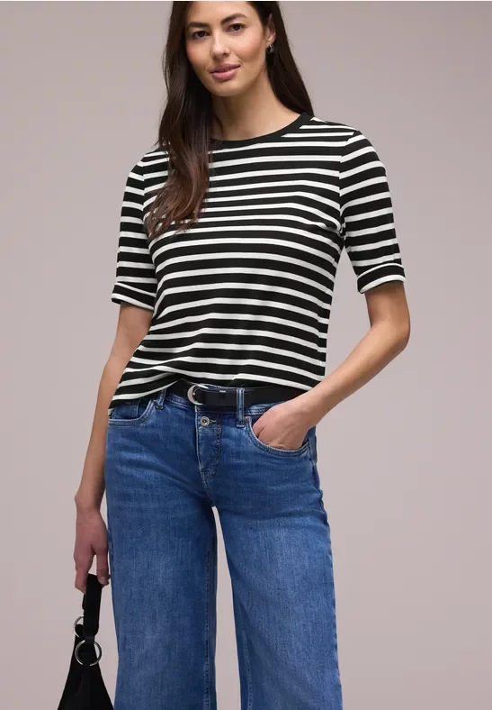 Kurzarm T-Shirt mit Streifenmuster