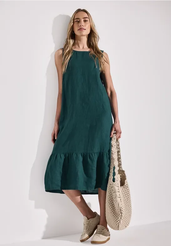 Thumbnail - Volant-Kleid aus Leinen