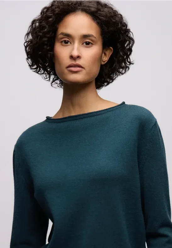 Pullover mit gerolltem Saum