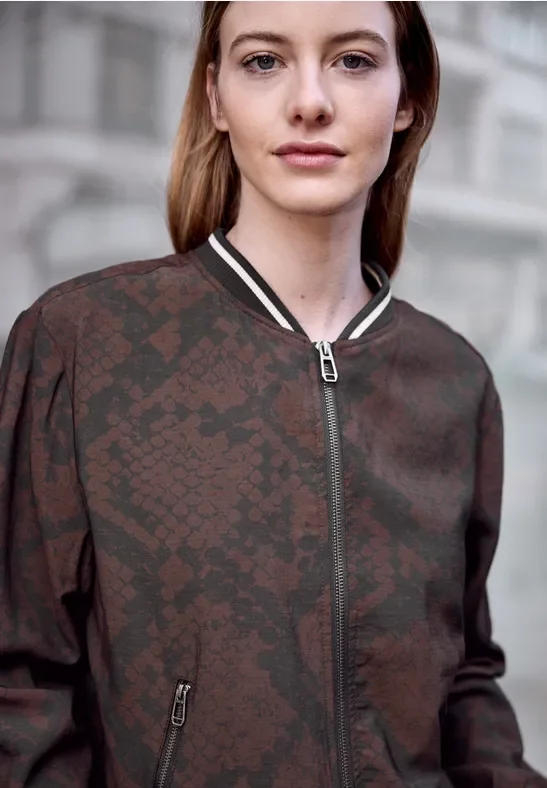 Blouson mit Animal Print und Zipper